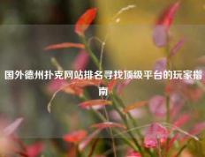国外德州扑克网站排名寻找顶级平台的玩家指南