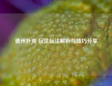 德州扑克 玩法玩法解析与技巧分享