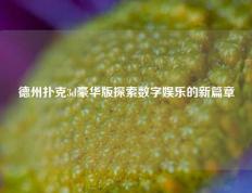 德州扑克3d豪华版探索数字娱乐的新篇章