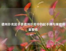 德州扑克起手表德州扑克中的起手牌与策略的重要性