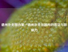 德州扑克国内第一德州扑克在国内的普及与影响力