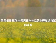 天天德州扑克 卡天天德州扑克的卡牌知识与策略详解