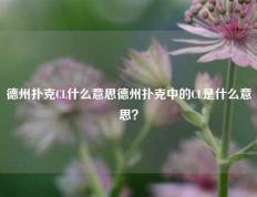 德州扑克CL什么意思德州扑克中的CL是什么意思？