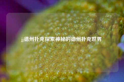 jj德州扑克探索神秘的德州扑克世界