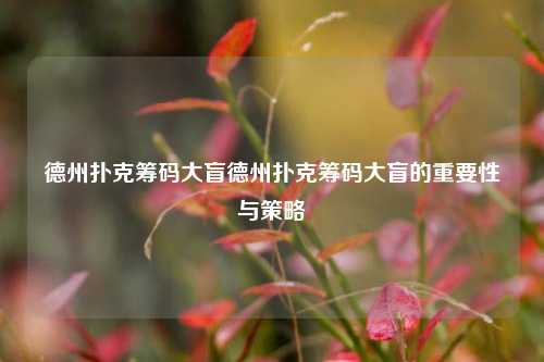 德州扑克筹码大盲德州扑克筹码大盲的重要性与策略