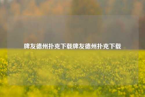 牌友德州扑克下载牌友德州扑克下载