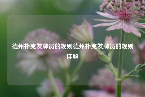 德州扑克发牌员的规则德州扑克发牌员的规则详解