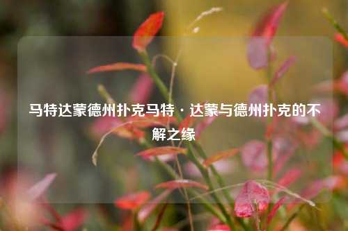 马特达蒙德州扑克马特·达蒙与德州扑克的不解之缘