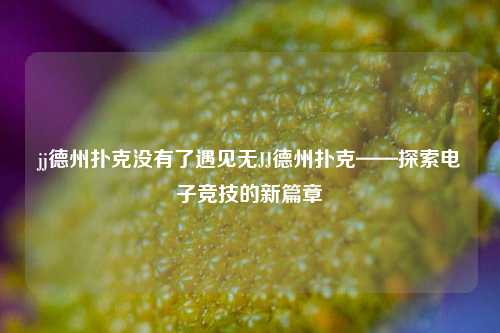 jj德州扑克没有了遇见无JJ德州扑克——探索电子竞技的新篇章