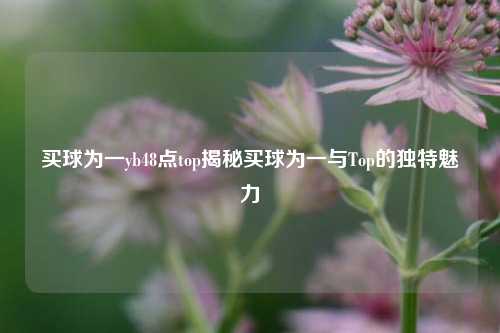 买球为一yb48点top揭秘买球为一与Top的独特魅力