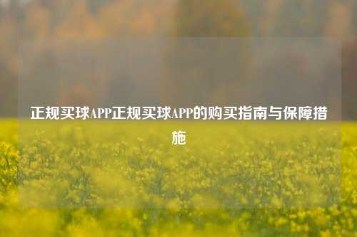 正规买球APP正规买球APP的购买指南与保障措施