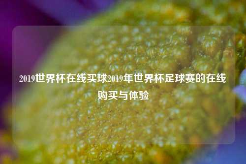 2019世界杯在线买球2019年世界杯足球赛的在线购买与体验
