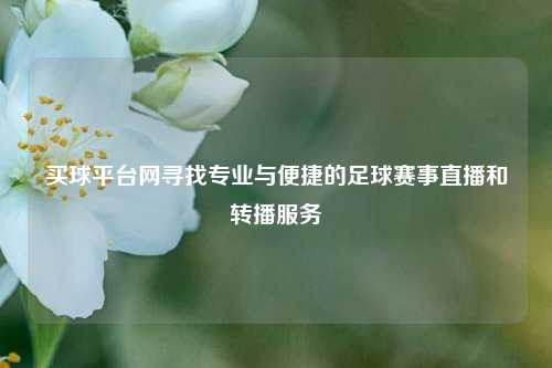 买球平台网寻找专业与便捷的足球赛事直播和转播服务