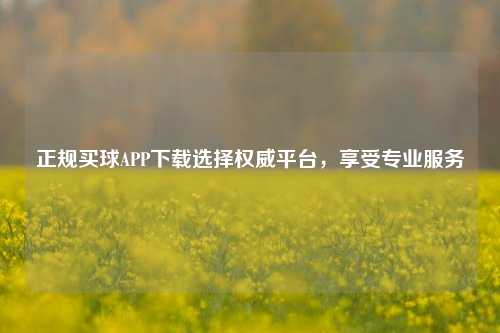 正规买球APP下载选择权威平台，享受专业服务