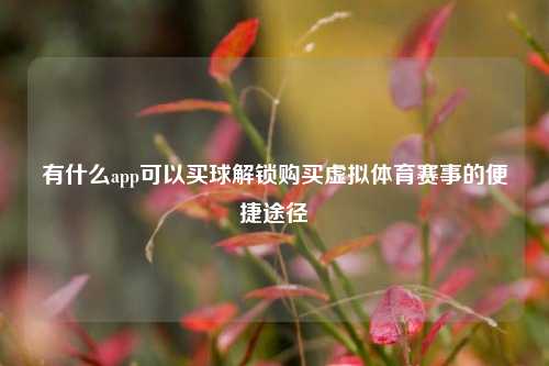 有什么app可以买球解锁购买虚拟体育赛事的便捷途径