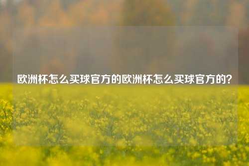 欧洲杯怎么买球官方的欧洲杯怎么买球官方的？