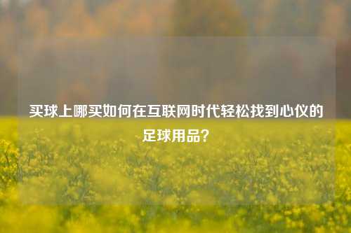 买球上哪买如何在互联网时代轻松找到心仪的足球用品？