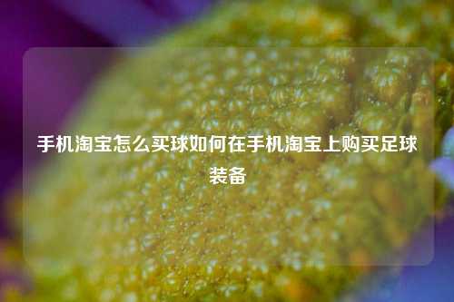 手机淘宝怎么买球如何在手机淘宝上购买足球装备